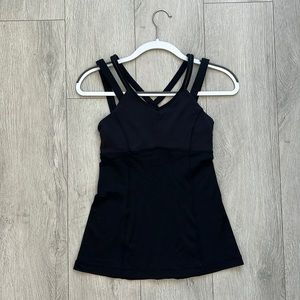 Lululemon Black Happy Strappy Tank Top (built in bra support)
